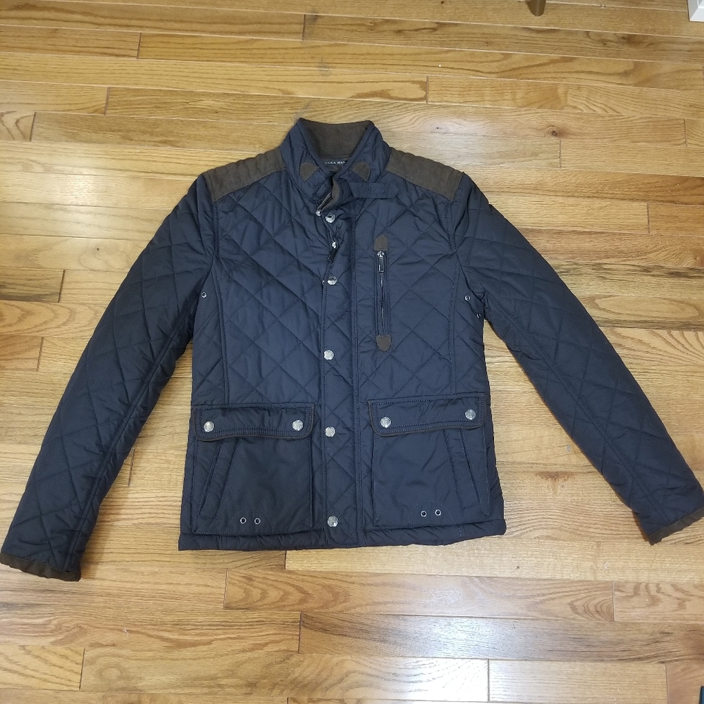 Zara Navy Quilted Jacket - Small